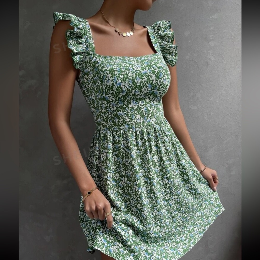 SHEIN Ruffel Tie Back Dress (L 8/10)